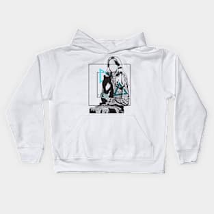 Girl and her cat version 3 Kids Hoodie